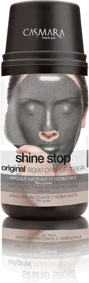 CASMARA SHINE STOP ALGAE PEEL-OFF MASK | Voor de vette en / of glanzende huid | Speciaal voor huiden die uitgedroogd | Gezichtsmasker | Unisex formule | BLACK MASK | 2 Mask + 1 Ampoule 4 ml Hydrating and mattifying black mask