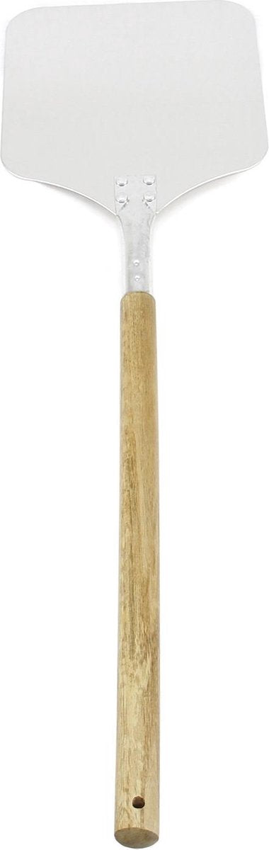 KuKoo Pizzaschep - 83 cm lang 22 cm breed - vierkant - aluminium - houten steel - pizzaspatel pizzaschep voor bbq en oven