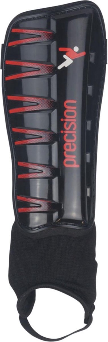 Precision Scheenbeschermers Eva Zwart/rood Xs