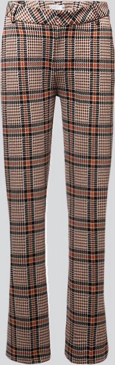 Trouser wide leg glen plaid - Brandy