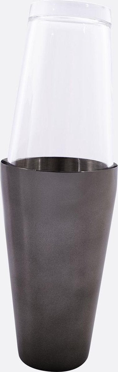 Point-Virgule - Boston shaker - RVS en glas - Metallic zwart - 750ml