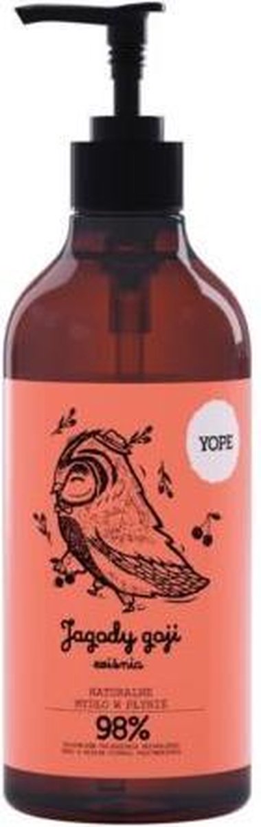Natuurlijke hand- en lichaamszeep Goji bessen en kersen 500ml