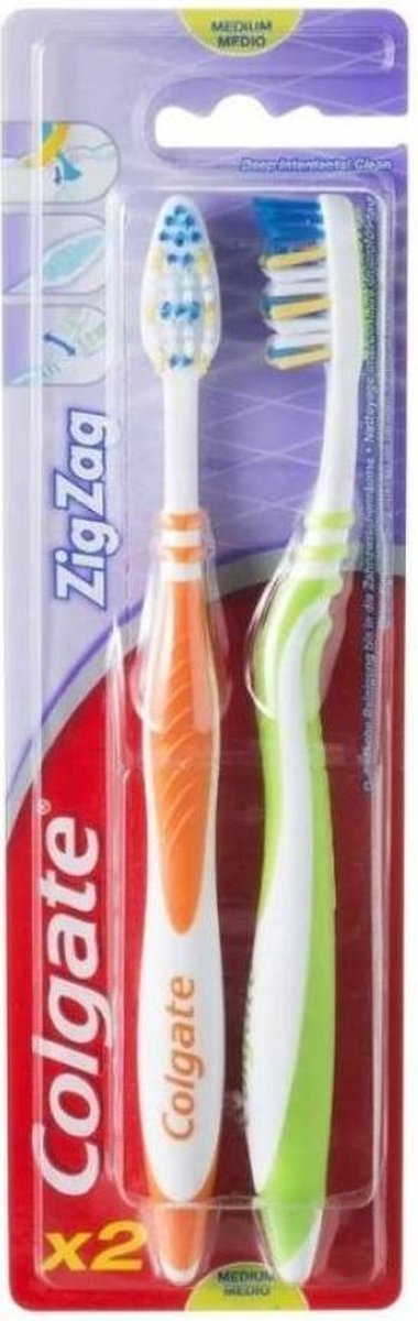 Colgate Tandenborstel ZigZag Medium Duo - 2 Stuks