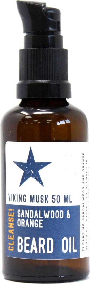 Baardolie Sandelhout - Sinaasappel - 50 ml - Etherische Olie - Baardgroei - Kokosolie - Jojoba Olie - Puur Natuur - EU gecertificeerd