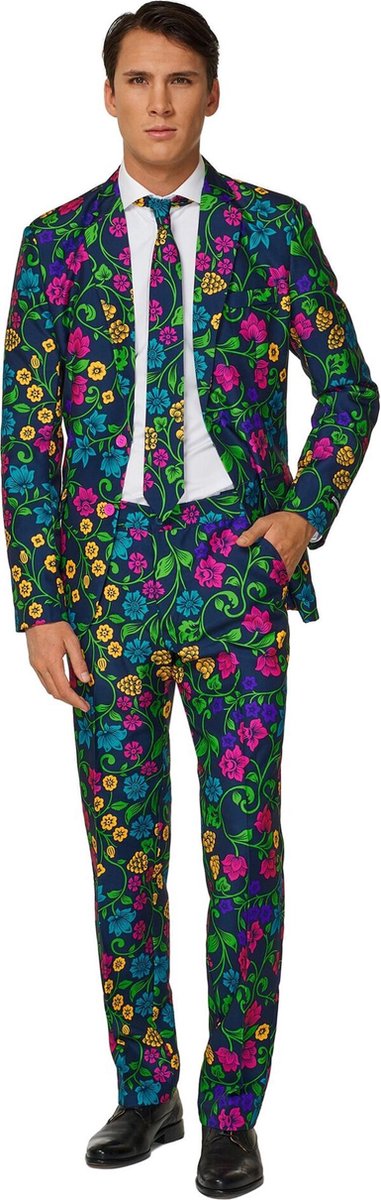 Suitmeister Floral - Mannen Kostuum - Gekleurd - Carnaval - Maat S
