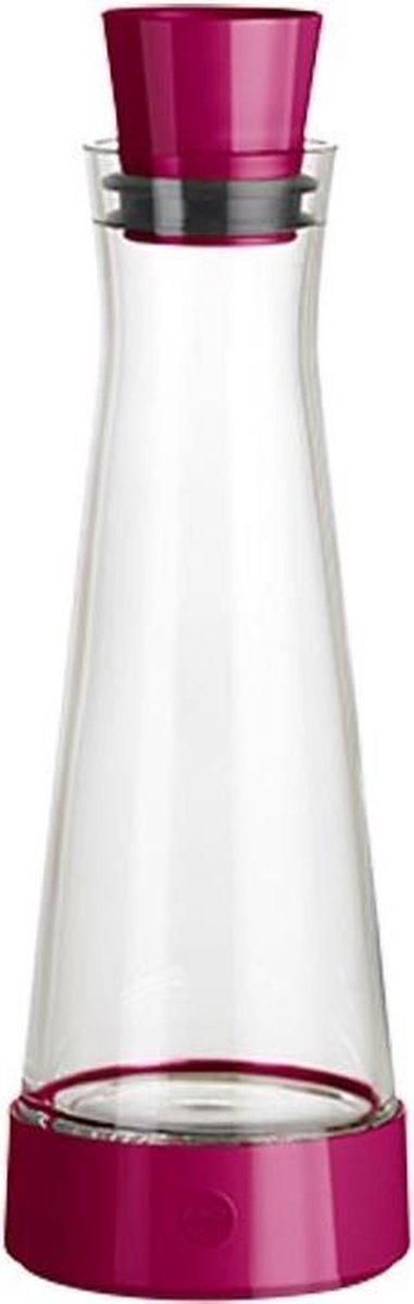 FLOW SLIM FRIENDS karaf met koelelement. 1.0 L. glas/framboos