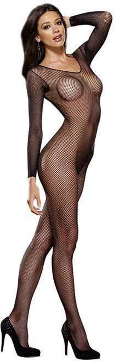 Dreamgirl lingerie Sekstuigje Visnet bodystocking Zwart