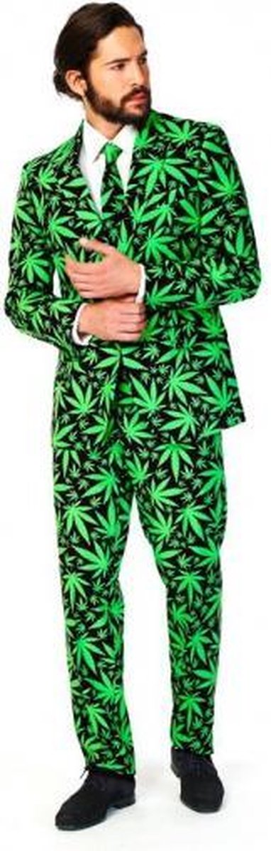 OppoSuits Cannaboss - Mannen Zomer Kostuum - Zwart - Carnaval - Maat 46