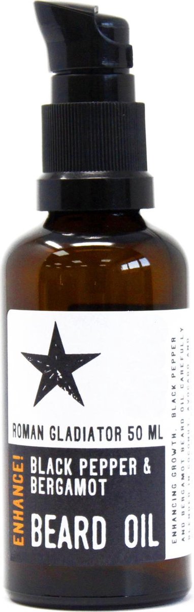 Baardolie - Bergamot - Black Pepper - 50 ml - Etherische Olie - Baardgroei - Kokosolie - Jojoba Olie - Puur Natuur - EU gecertificeerd