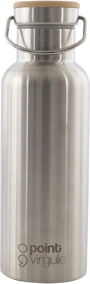 Point-Virgule Drinkfles Isoleerfles inox - 500 ml - bamboe deksel