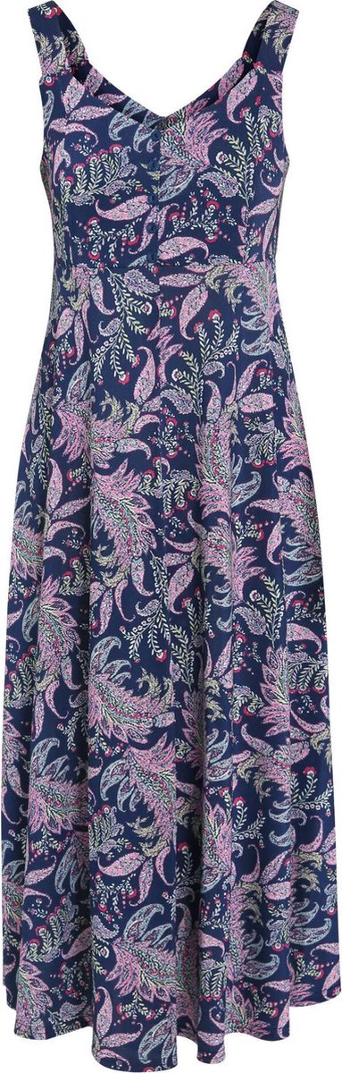 Cassis - Lange jurk met kasjmierprint - Marineblauw