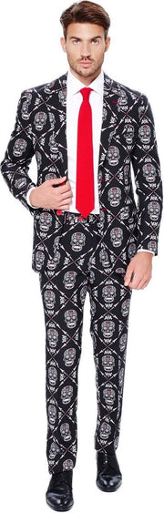 OppoSuits Haunting Hombre - Mannen Zomer Kostuum - Zwart - Halloween - Maat 58