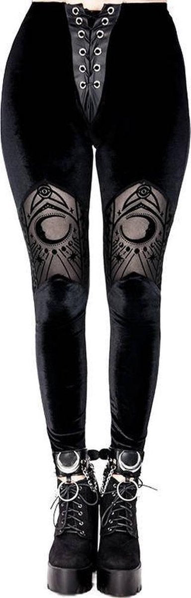 Restyle Legging -S- Cathedral crescent moons Zwart