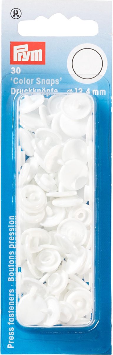 Colour snaps Drukker Prym Wit 30 stuks 12.4 mm doorsnee prym nr 393 103