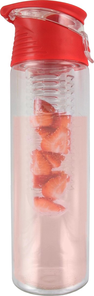 FIGURETTA waterfles met infuser | inhoud 0.7 ltr  | BPA-vrij  | rood