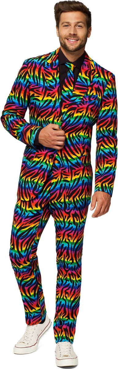 Opposuits Verkleedpak Wild Rainbow Heren Polyester Mt 62