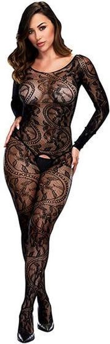 Baci - Longsleeve Crotchless Bodystocking One Size