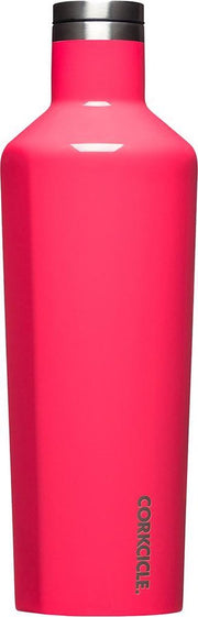 Corkcicle Canteen 750ml - Gloss Flamingo Roestvrijstaal - 25oz. Waterfles en Thermosfles - 3wandig - 25uur koud en 12uur warm - BPA vrij - grote opening voor ijsklontjes