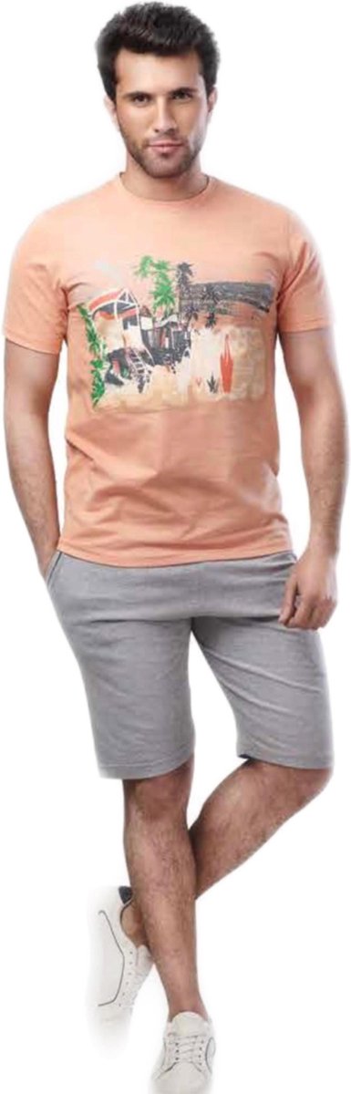 Embrator mannen Huispak / Zomerset / Shortama zalm-licht grijs maat M