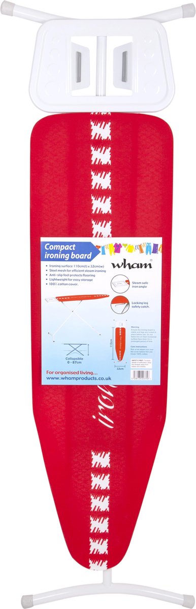 Wham Strijkplank - Incl Hoes met Patroon - Rood