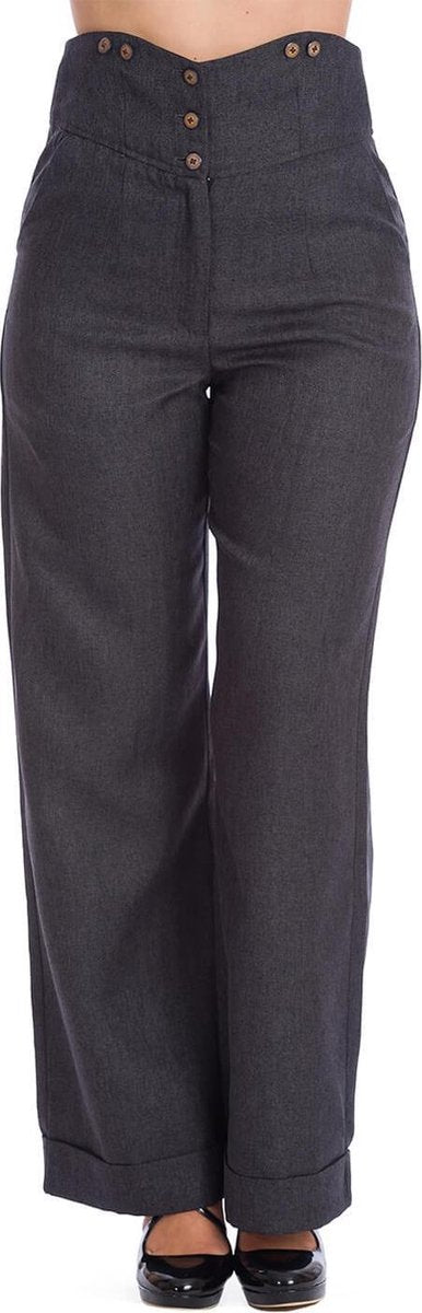 Banned Sassy 40's Broek Grijs Maat 4XL