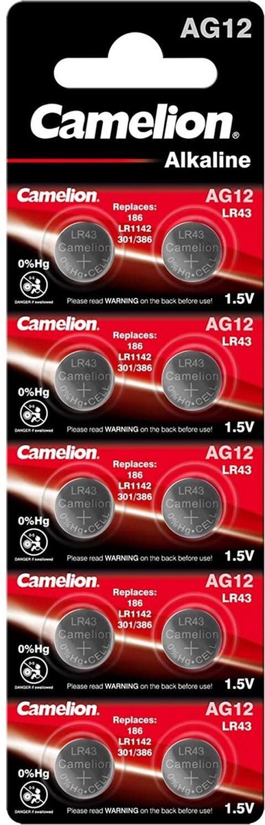 Camelion Alkaline Knoopcel AG12 / LR43