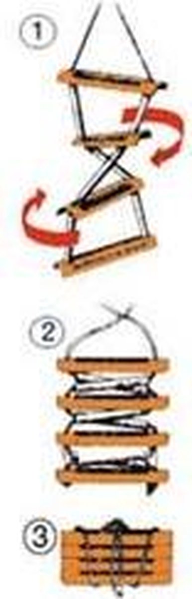 Touw ladder 5 staps 134 cm lang (GS73027)