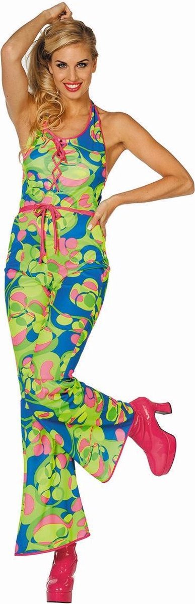 Catsuit seventies neon Maat 42