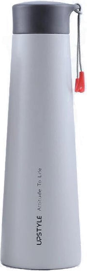 Drinkfles - Flask - Herbruikbare Waterfles - Dubbelwandig RVS Thermosfles - BPA Vrij Drinkbus - Upstyle - 400 ML - Wit