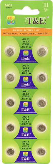 AG11 Alkaline Batterijen LR731/LR58 – Knoopcel - Hoge Capaciteit – 10 Stuks