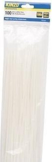 Kinzo Kabelbinders 4.8x400mm wit 100 stuks
