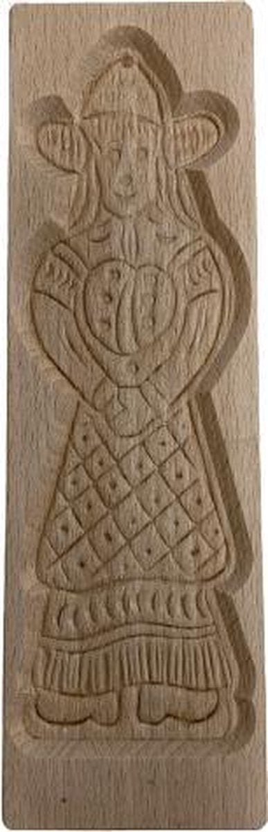 Speculaas pop mal met 1 figuur van hout 22 cm lang