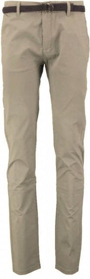 Dstrezzed khaki slim fit twill stretch chino met blauwe riem - Maat  W28-L34