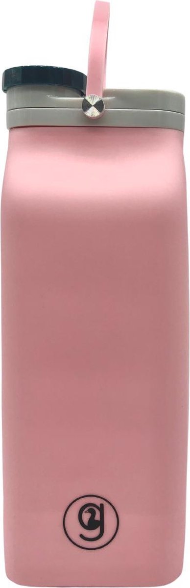 green-goose® Opvouwbare Waterfles | 600 ml | Roze | Luxe Siliconen Melkfles | Duurzaam | Praktisch voor Onderweg