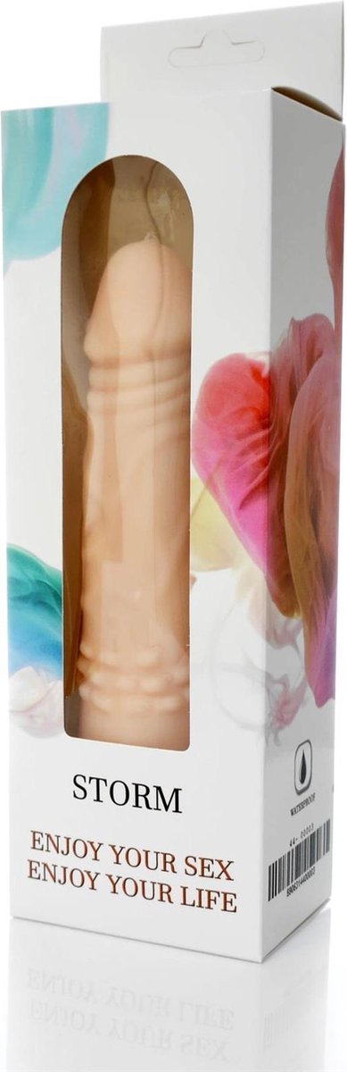 Bossoftoys - Storm - 12 Functies Realistische vibrator - Cyber leather - Extra speciaal flexibel materiaal - beige - 18