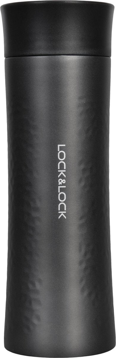 Lock&Lock RVS Thermosfles | Isoleerfles | Veldfles | Drinkfles - 400 ml - Zwart