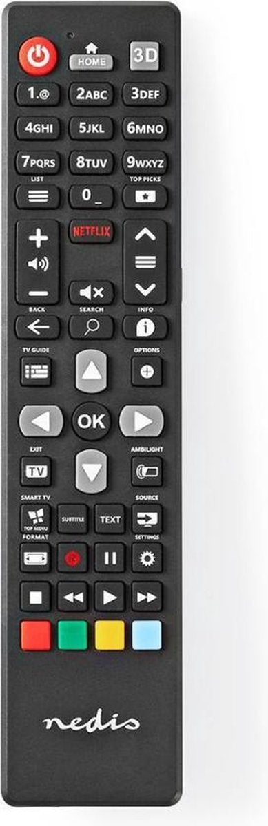 Vervangende Afstandsbediening | Geschikt voor: Philips | Vast | Aantal apparaten: 1 | Ambilight Knop / Netflix Knop | Infrarood | Zwart