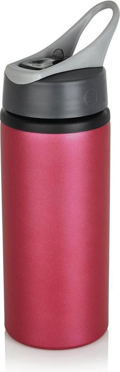 Loooqs aluminium Sportbidon - 600 ml - Roze