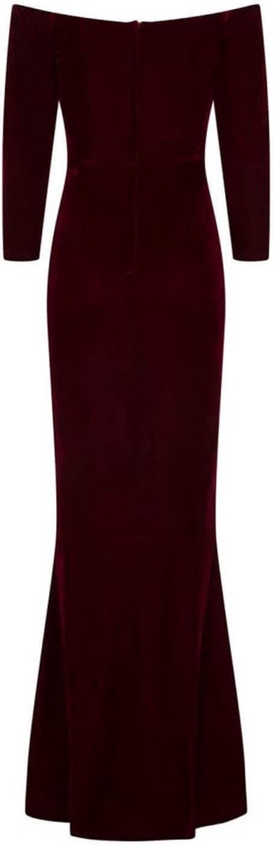 Collectif Anjelica Velvet Maxi Jurk Wijn