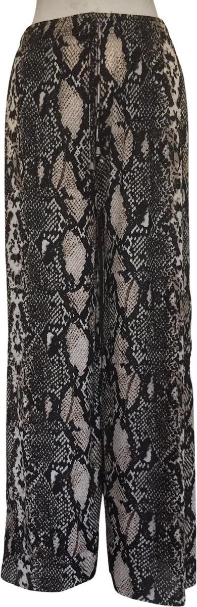 Hoogwaardige Dames Flare Pants / Wijde Broek / Pantalon | Slangenprint | Flare Broek | Maat M