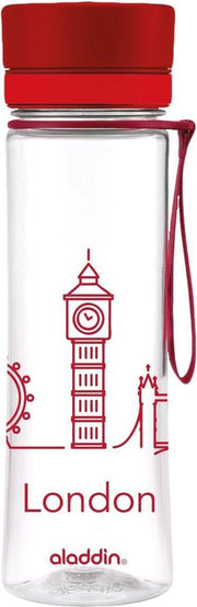 Aladdin Aveo Waterfles - 600 ml - Incl. City Print - Rood Londen