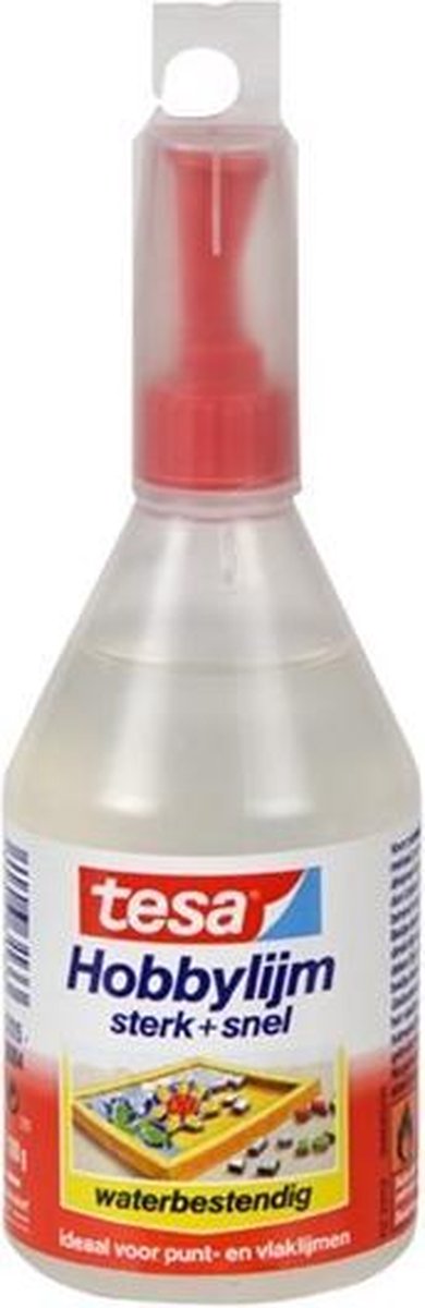 Tesa hobbylijm 180 gr transp.