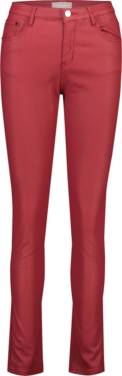 Cassis - Gecoate broek met slangeffect - Rood