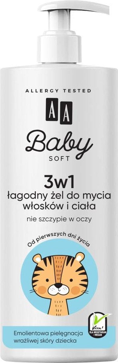Baby Soft 3in1 milde haar- en lichaamswasgel 500ml
