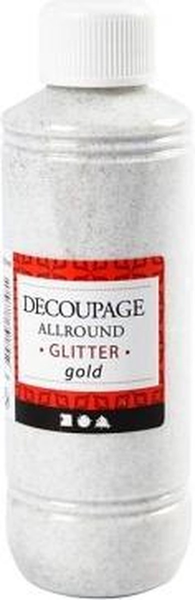 Creotime Decoupage Lijmlak Glitter Goud 250ml