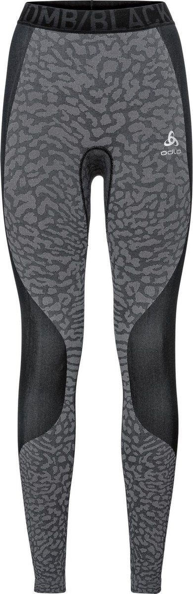 Odlo Bl Bottom Long Blackcomb Dames Thermobroek - Black- Odlo Steel Grey - Maat XL