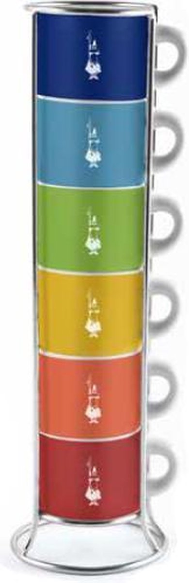 Bialetti Impilabili Di Colori espresso kopjes in rek 6 stuks