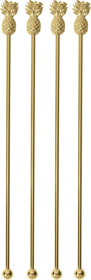 Paderno Cocktail Lepels BAR Ananas Goud 20 cm - 4 Stuks