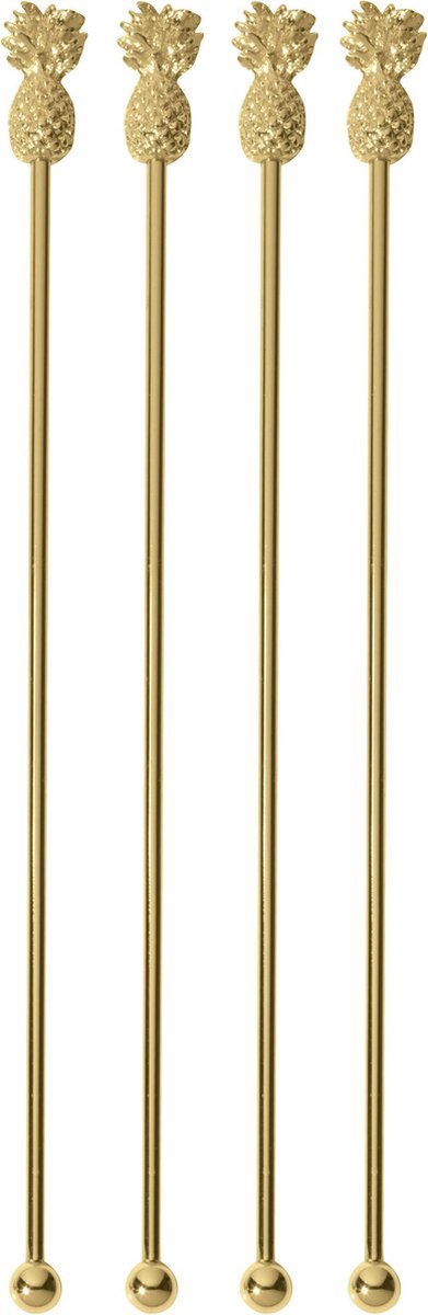 Paderno Cocktail Lepels BAR Ananas Goud 20 cm - 4 Stuks