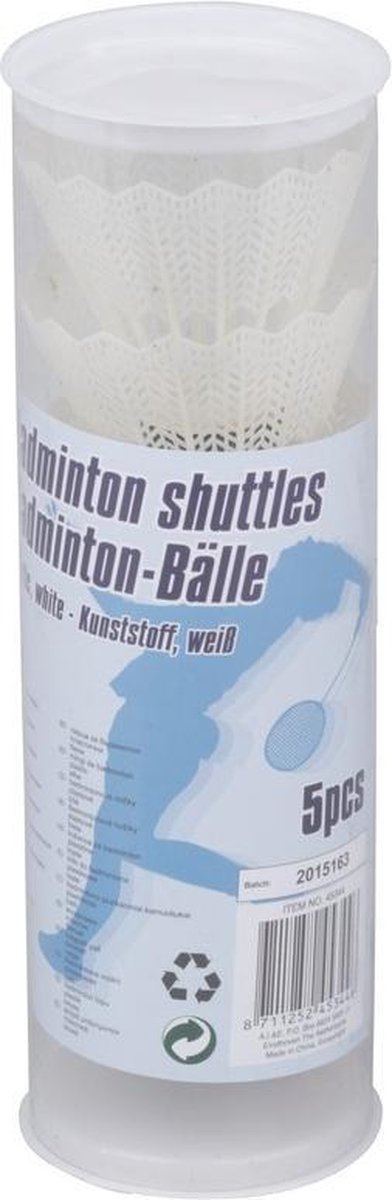 5x Witte badminton shuttles - Badmintonnen op de camping/reis
